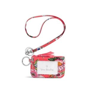Lanyard & Iconic Zip ID Case in Coral Floral